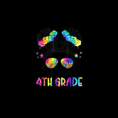 Hello 4th Grade Messy Hair Bun Girl Back To School First Day T Shirt Thumbnail